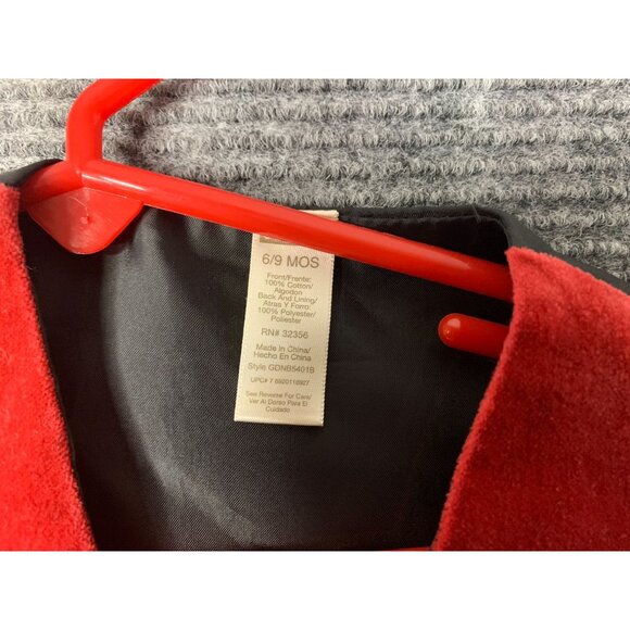 George Boys Infant baby Size 6 9 montsh Suit Vest With Tie Red Black - Picture 3 of 3
